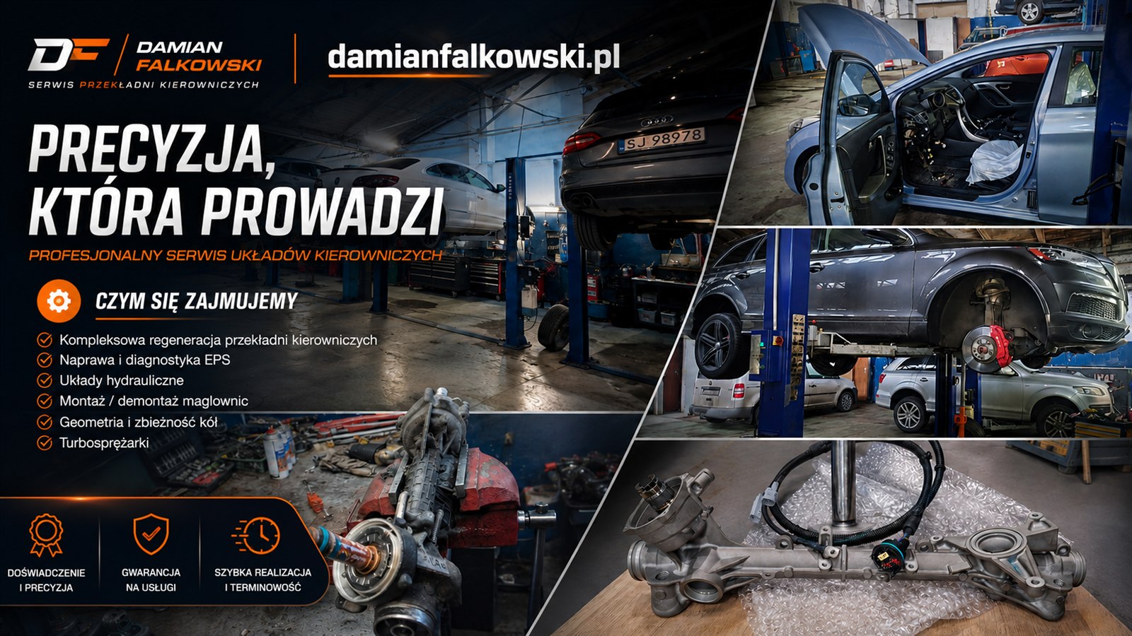 Damian Falkowski — precyzja, która prowadzi. Profesjonalny serwis układów kierowniczych